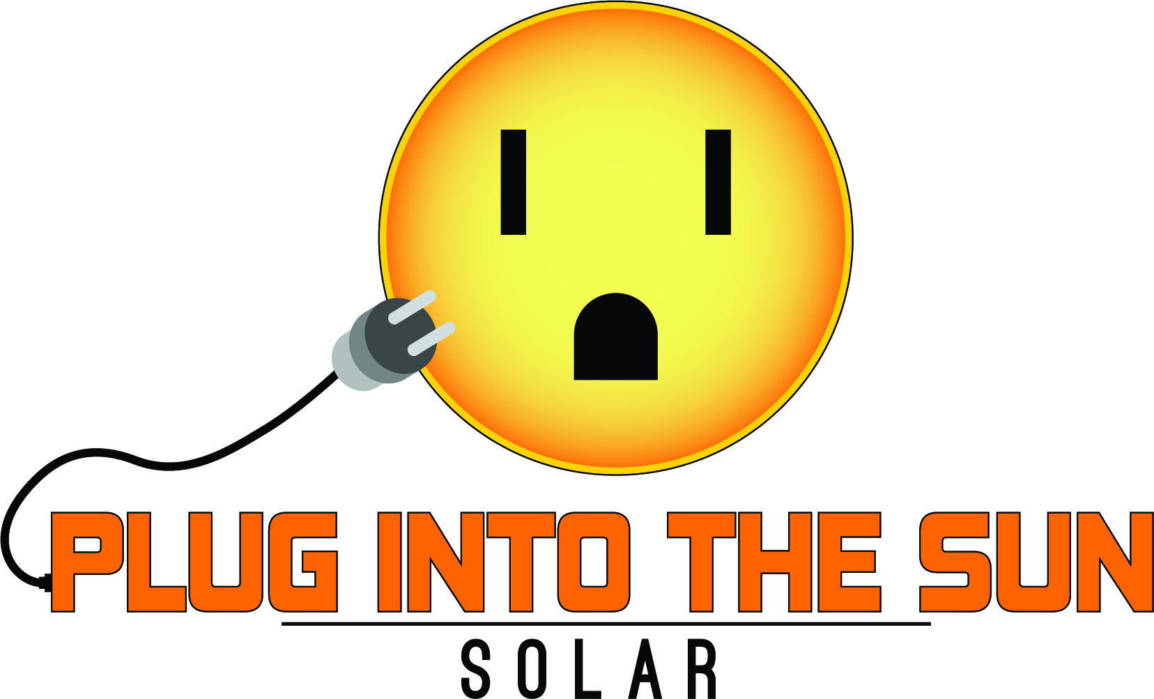 Plug Into the Sun Solar New Logo Outlines